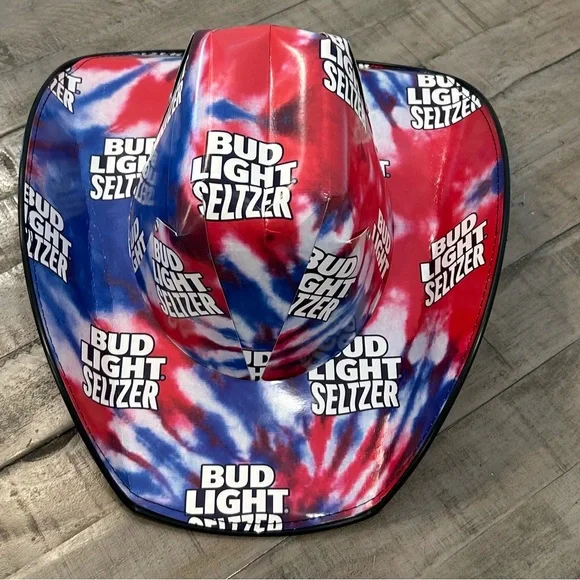Fun Bud Light Seltzer Cowboy Hat Recycled Beer Box Cardboard One Size Fits Most - Picture 2 of 8
